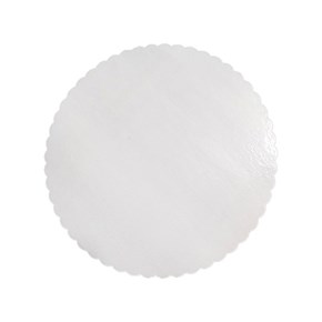 Cake Board Dupla Face 38 cm Branco/Prata - Unitário