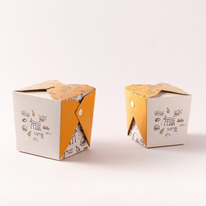 Embalagem Box Para Alimentos 500Ml, Yellow - 25un