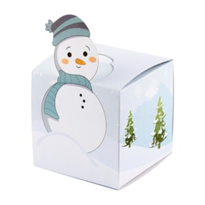 Embalagem Cubo Para Doces, Boneco De Neve, Colecionáveis - 10 Un