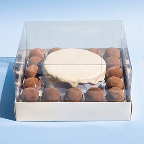 Embalagem para 1 mini bolo e 16 doces, Basics, Branca - 10 un