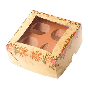 Embalagem para 4 doces com berço (9x9x4cm), 25 un - Linha Anual