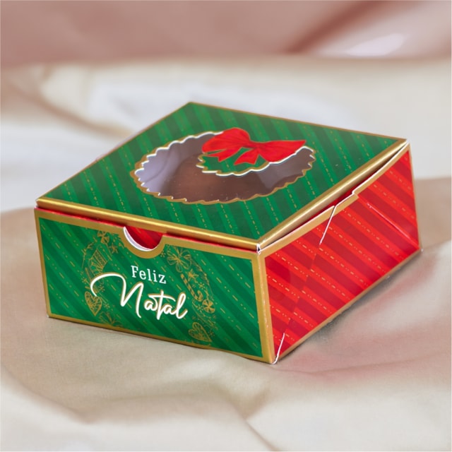 Embalagem Para 4 Doces, Com Visor e berço, Guirlanda - 25un Embalagem Para 4 Doces, Com Visor e berço, Guirlanda - 25un