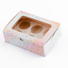 Embalagem para 6 Doces com berço e visor, Vida - Pct 25un