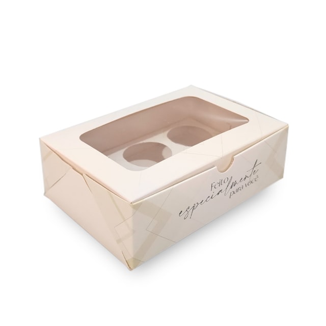 Embalagem Para 6 Doces, Com Visor, Dourada - 25un Embalagem Para 6 Doces, Com Visor, Dourada - 25un