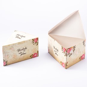 Embalagem para Fatia de Bolo com papel - 50un - G (16,5x10x8cm) - VINTAGE