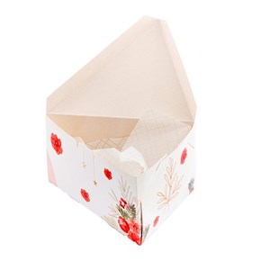 Embalagem para Fatia de Bolo com papel - NATAL - 25un - FLORESCER