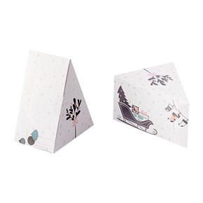 Embalagem para Fatia de Bolo com papel - Natal - 50un - memórias