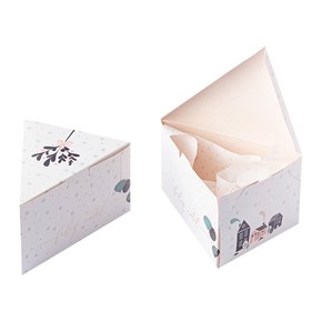 Embalagem para Fatia de Bolo com papel - Natal - 50un - memórias