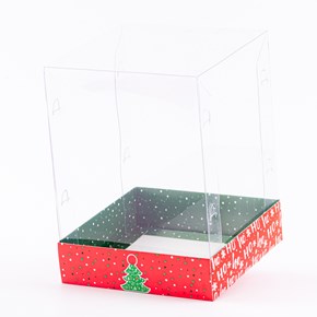 Embalagem para Panetone 500g (17x17x16cm) Premium - Christmas - 10un