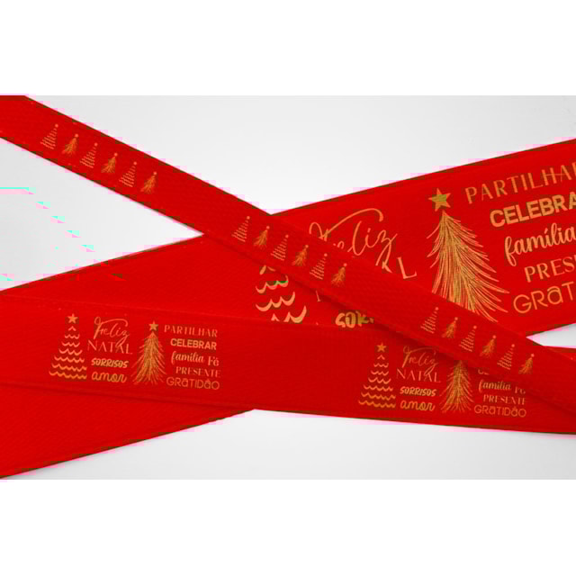 Fita de Cetim - NATAL - Rolo 50mt - VERMELHO - 38mm Fita de Cetim - NATAL - Rolo 50mt - VERMELHO - 38mm