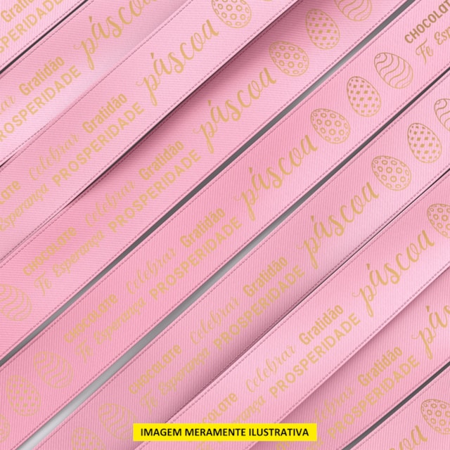 Fita de Cetim Páscoa, Rosa 15mm - Rolo 50mt Fita de Cetim Páscoa, Rosa 15mm - Rolo 50mt