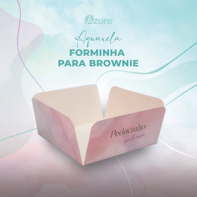 Forminha para Brownie 6x6x3cm, Aquarela - Pct. c/ 25 un