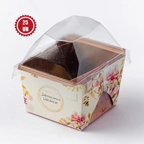 Mini Box Forneável com tampa, Floral - 25un